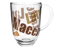 Leonardo Latte Macchiato-Glas Napoli mit Text 380 ml,  Transparent