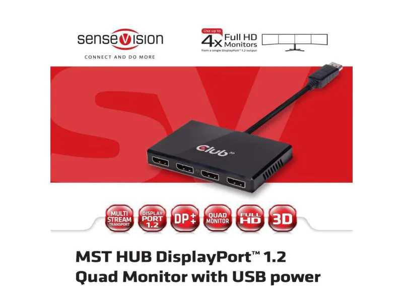 Club 3D Adapter CSV-6400 MST Hub DisplayPort 1.2