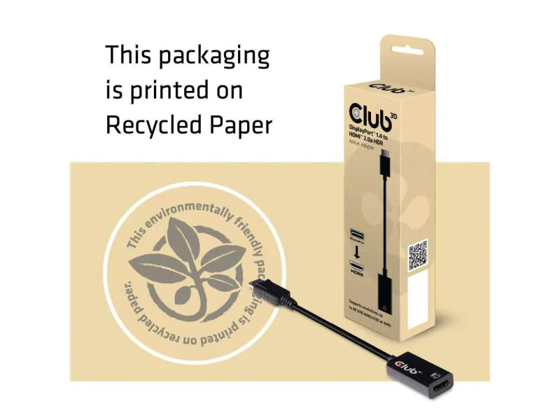 Club 3D Adapter DP 1.4 - HDMI 2.0 HDR, 4K aktiv