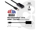 Club 3D Adapter Mini DP 1.4 - HDMI 2.0 HDR, 4K aktiv