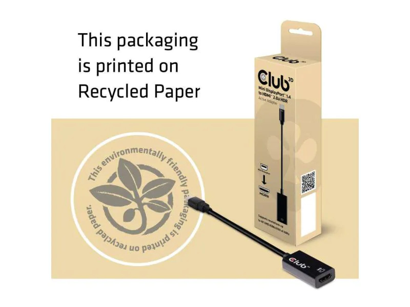 Club 3D Adapter Mini DP 1.4 - HDMI 2.0 HDR, 4K aktiv