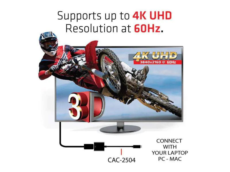 Club 3D Adapter USB 3.1 Type-C - HDMI 2.0 UHD 4K60Hz, Aktiv