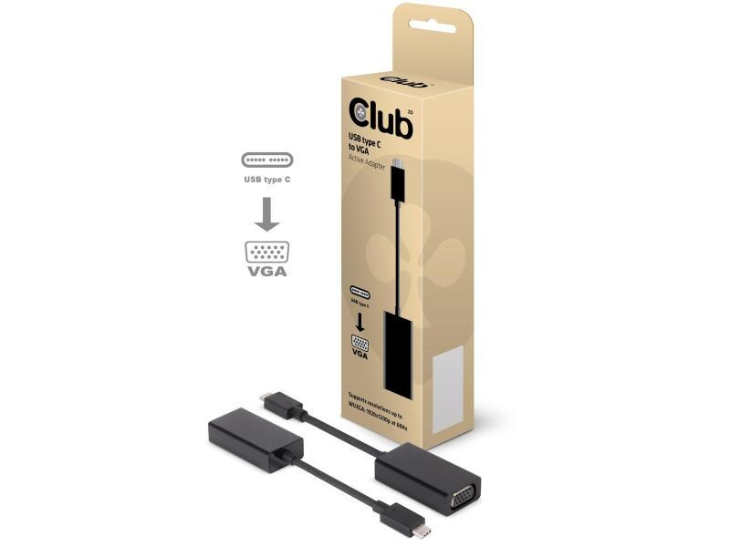 Club 3D Adapter USB 3.1 Type-C - VGA, Aktiv