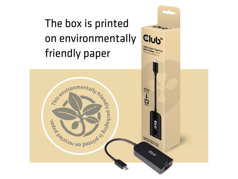 Club 3D Adapter USB 3.2 Gen1 Type C auf RJ45 2.5Gbps