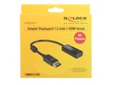 Delock Adapter DisplayPort - HDMI passiv, 4K/30Hz, schwarz