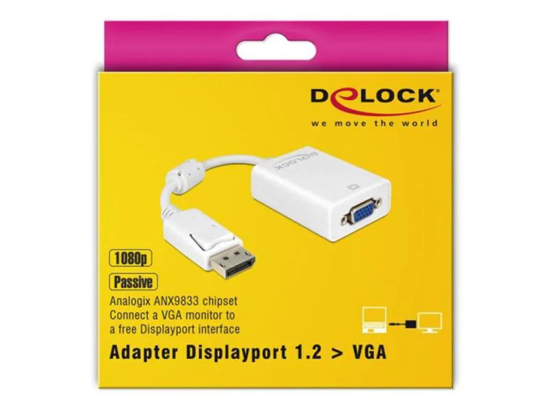 Delock Adapter Displayport - VGA Weiss