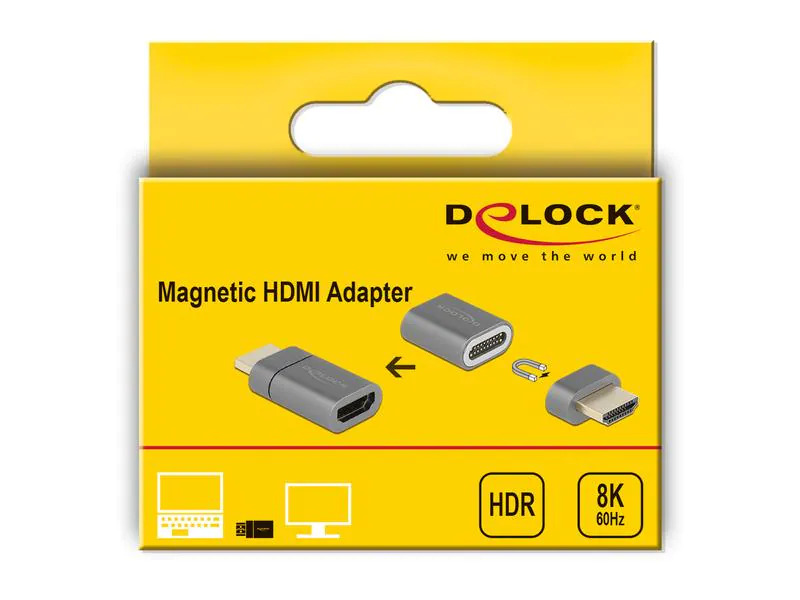 Delock Adapter HDMI - HDMI 8K 60 Hz magnetisch