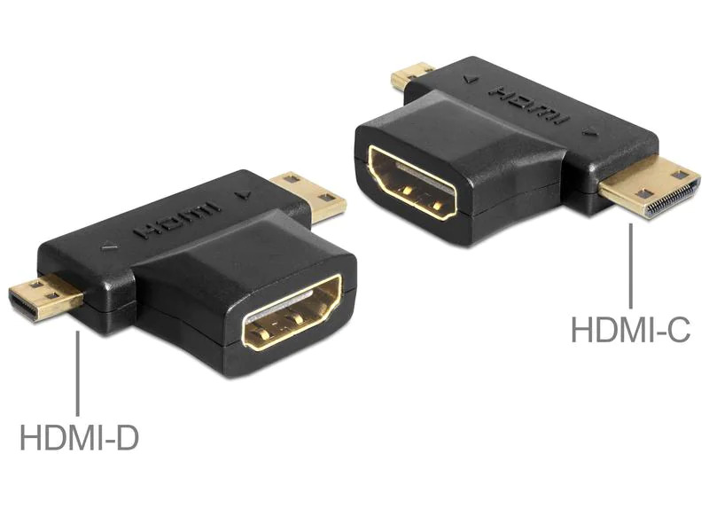 Delock Adapter HDMI-A - Micro-HDMI (HDMI-D)/Mini-HDMI (HDMI-C)