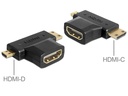 Delock Adapter HDMI-A - Micro-HDMI (HDMI-D)/Mini-HDMI (HDMI-C)