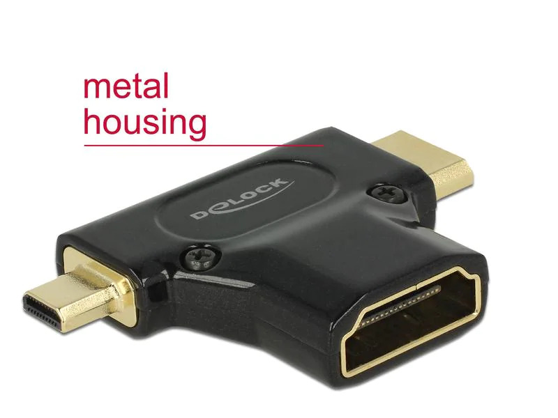 Delock Adapter HDMI-A - Micro-HDMI (HDMI-D)/Mini-HDMI (HDMI-C)