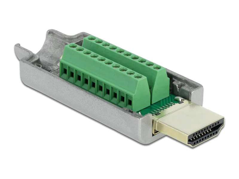 Delock Adapter HDMI-A Stecker zu Terminalblock mit Metall Gehäuse