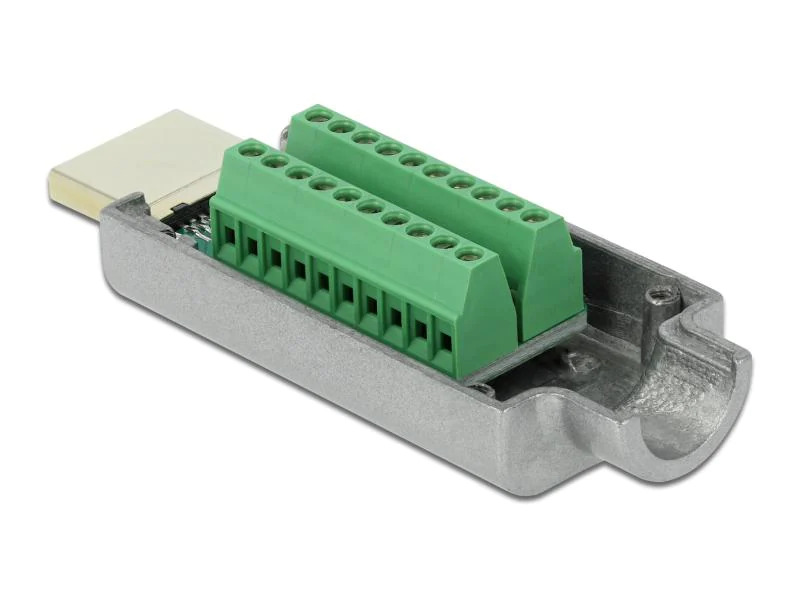 Delock Adapter HDMI-A Stecker zu Terminalblock mit Metall Gehäuse