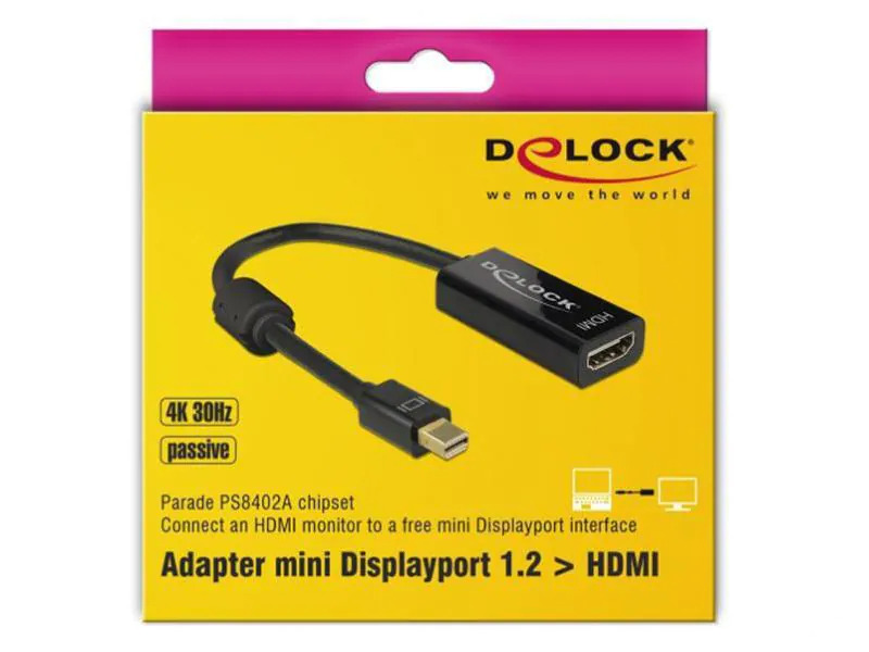 Delock Adapter Mini-Displayport - HDMI passiv, 4K, schwarz