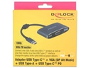 Delock Adapter USB-C - VGA, USB 3.0 Schwarz