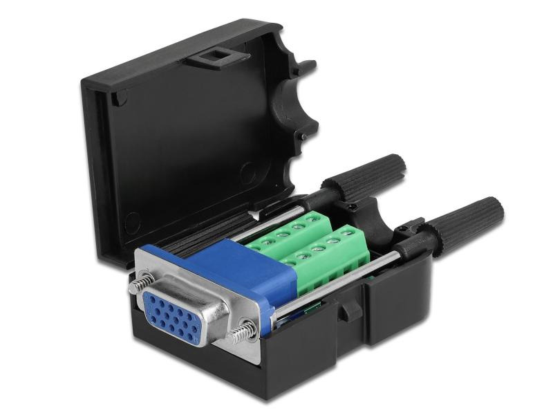 Delock Adapter VGA 10Pin Terminalblock Buchse mit Gehäuse