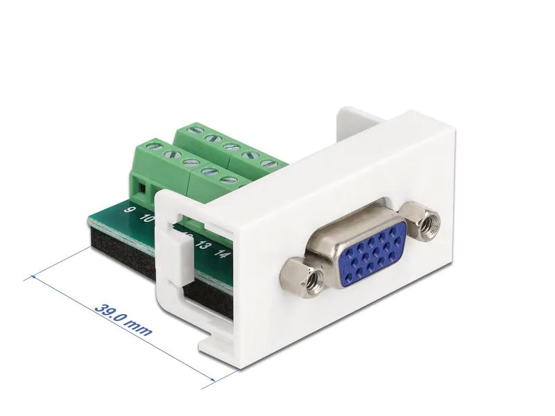 Delock Easy 45 Modul VGA Buchse zu 16 Pin Terminalblock