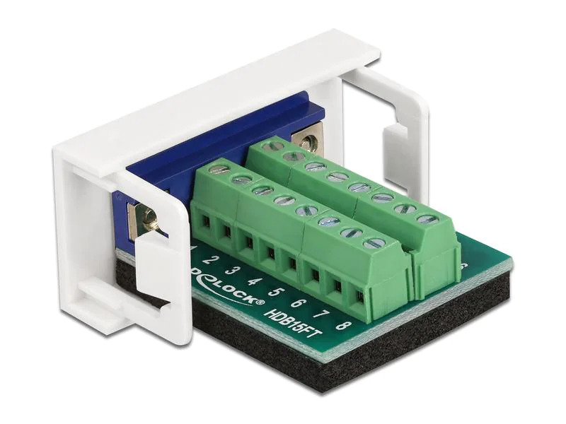 Delock Easy 45 Modul VGA Buchse zu 16 Pin Terminalblock