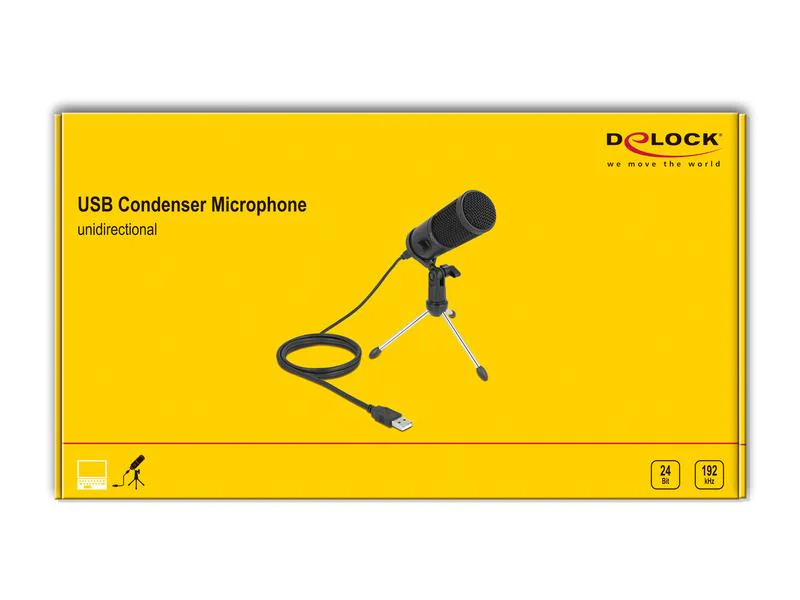 Delock Kondensatormikrofon USB mit Ständer
