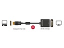 Delock Adapterkabel DP - DVI-I, 4K Schwarz