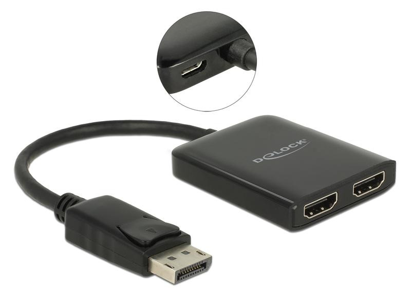Delock Multiadapter DisplayPort - 2xHDMI, MST support