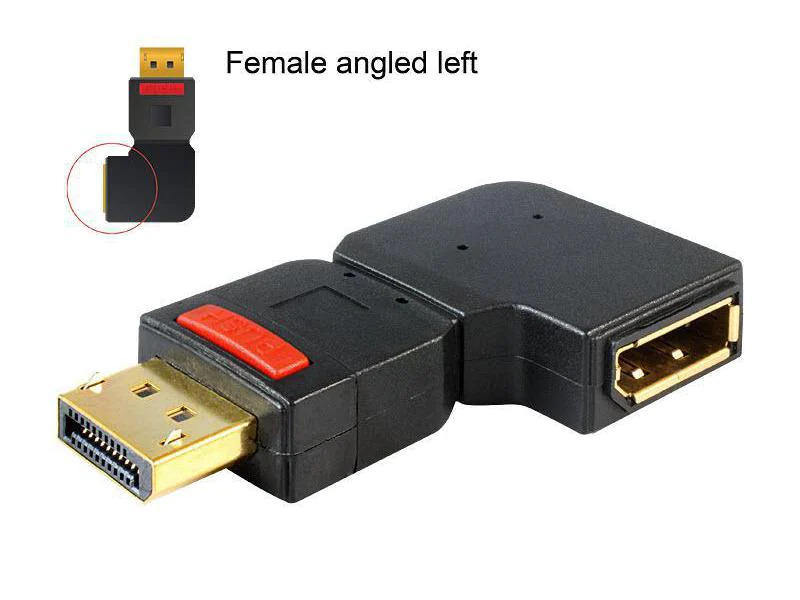 Delock Winkeladapter DP, DP f, 90° nach links