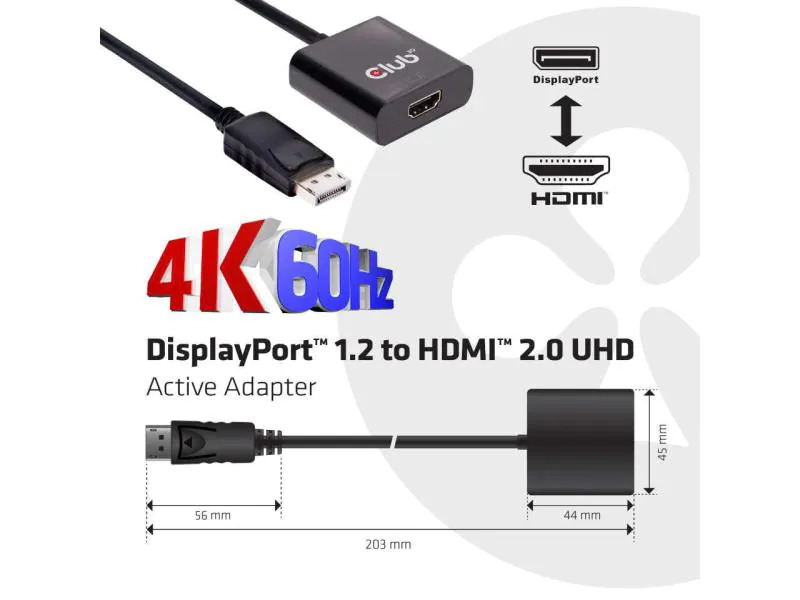 Club 3D Adapter 4K DisplayPort 1.2 - HDMI 2.0