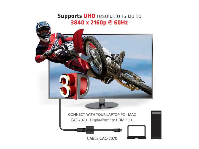 Club 3D Adapter 4K DisplayPort 1.2 - HDMI 2.0