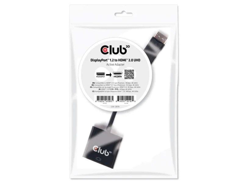 Club 3D Adapter 4K DisplayPort 1.2 - HDMI 2.0