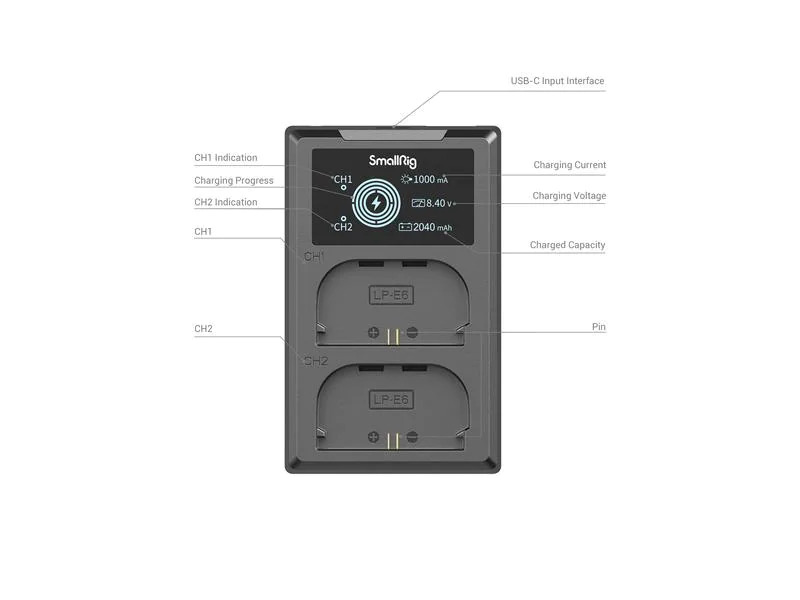 Smallrig Digitalkamera-Akku LP-E6NH Akku und Charger Kit