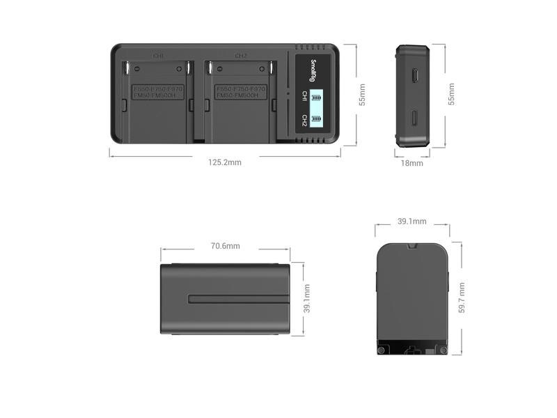 Smallrig Digitalkamera-Akku NP-F970 Akku und Charger Kit