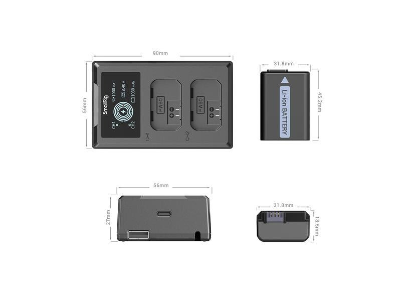 Smallrig Digitalkamera-Akku NP-FW50 Akku und Charger Kit