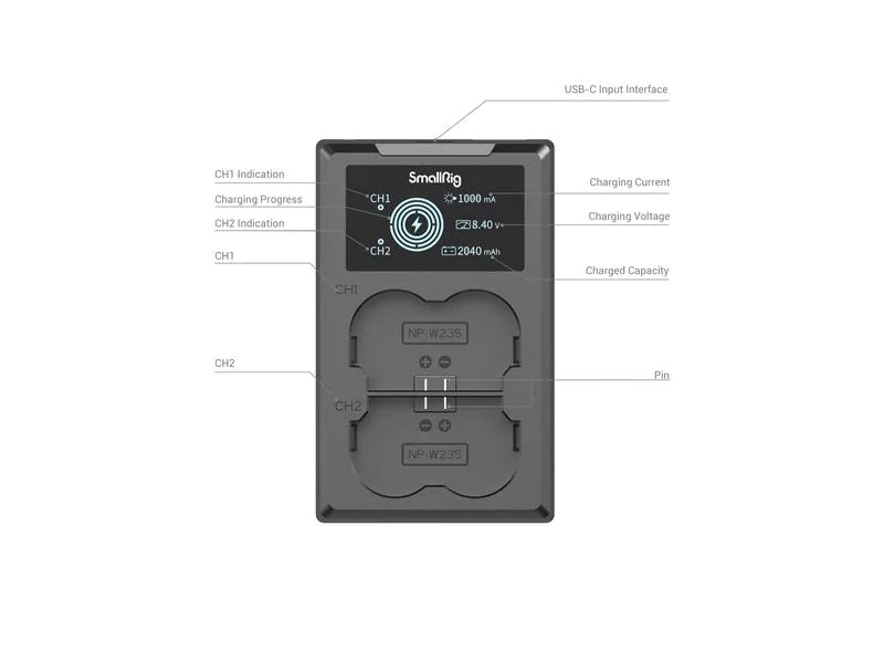 Smallrig Digitalkamera-Akku NP-W235 Akku und Charger Kit