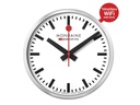 Mondaine Wanduhr Smart stop2go Ø 25 cm, Silber/Weiss