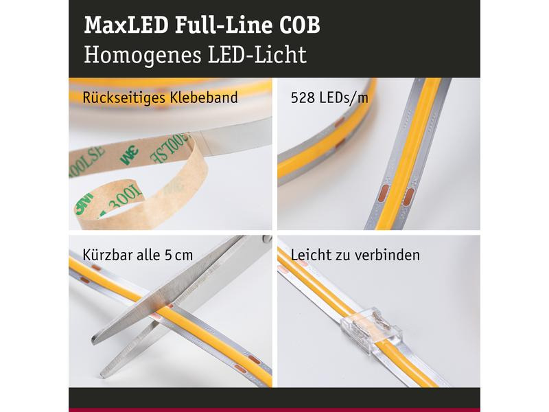 Paulmann LED-Stripe MaxLED 1000 Einzelstripe COB, 2700K, 2.5m, Silber