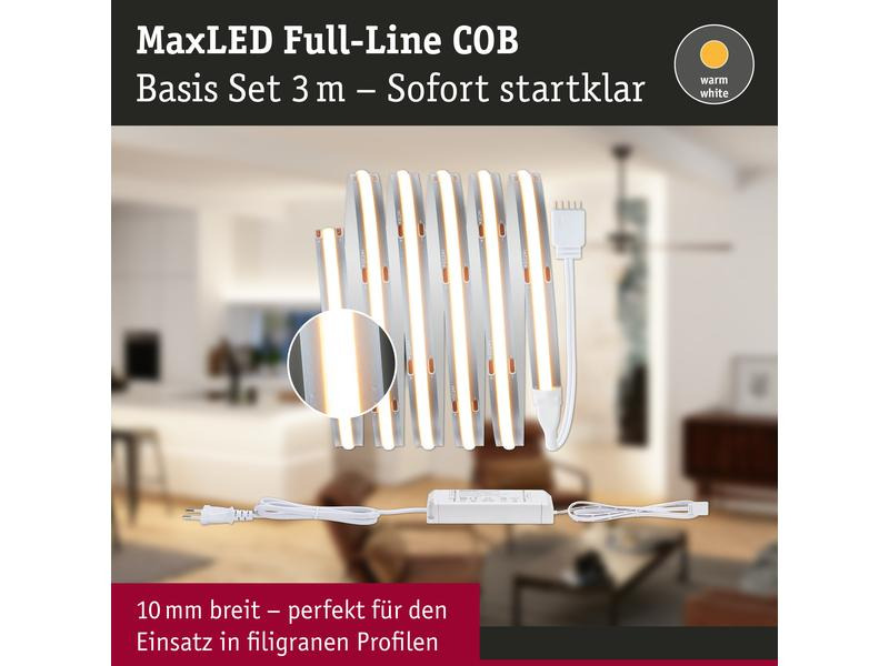 Paulmann LED-Stripe MaxLED 500 Basis Set COB, 2700 K, 1.5 m, Silber