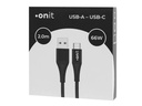 onit USB 2.0-Kabel USB A - USB C 2 m, Schwarz