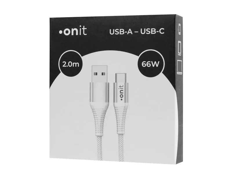 onit USB 2.0-Kabel USB A - USB C 2 m, Weiss