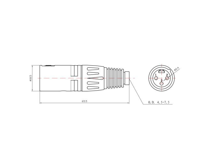 Bemero Stecker BC1001BK-M 3-Pol XLRm male Stecker Schwarz