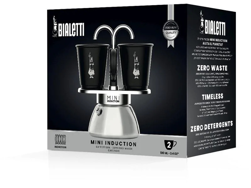 Bialetti Espressokanne Express 2 Tassen, Schwarz