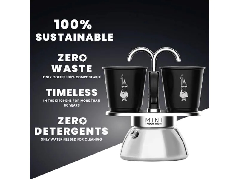 Bialetti Espressokanne Express 2 Tassen, Schwarz
