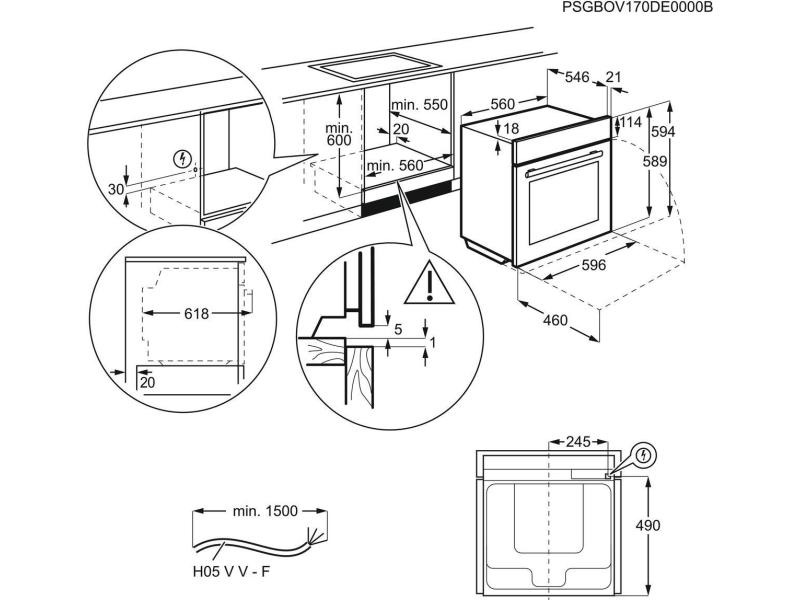 Electrolux Einbaubackofen EB6GL40CN A+