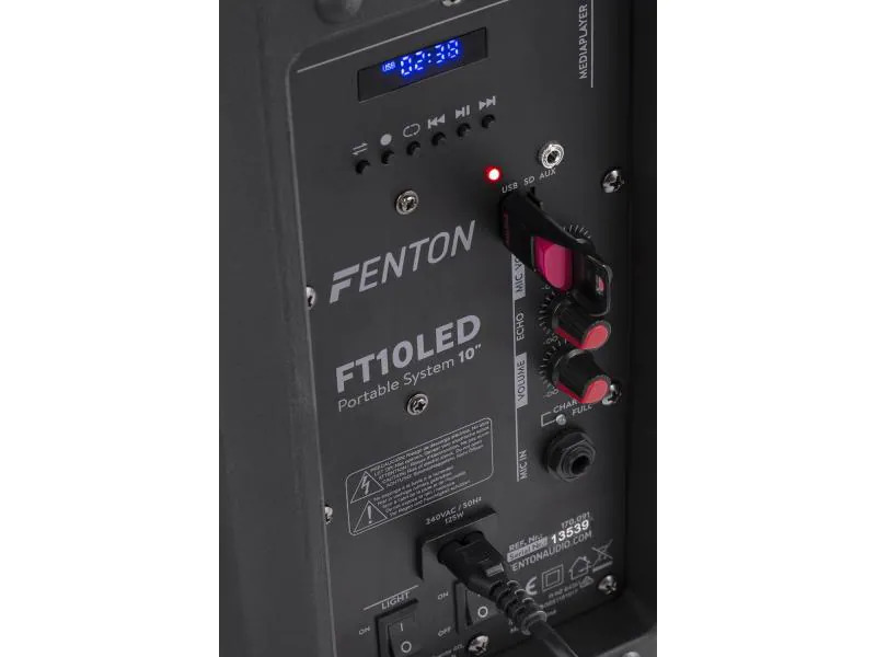 Fenton Lautsprecher FT10LED Aktiv Trolley-Speaker