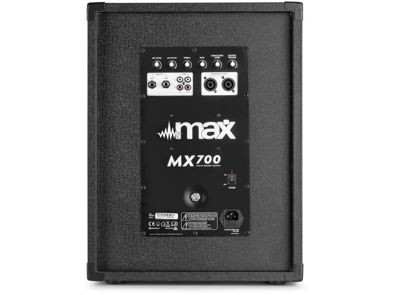 MAX PA-System MX700 Kompaktes 2.1 Soundsystem