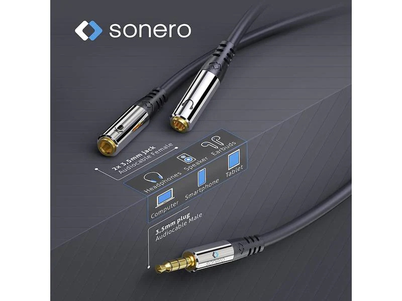 sonero Audio-Kabel 3,5 mm Klinke - 3,5 mm Klinke 0.25 m
