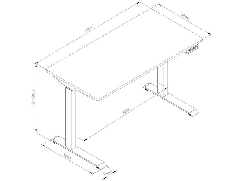 Contini Tisch 120 x 60 cm, mit Tischplatte, Weiss