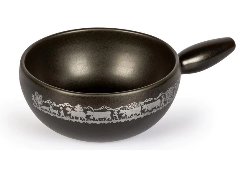 Stöckli Fondue-Caquelon Alpaufzug Schwarz, Ø 21 cm