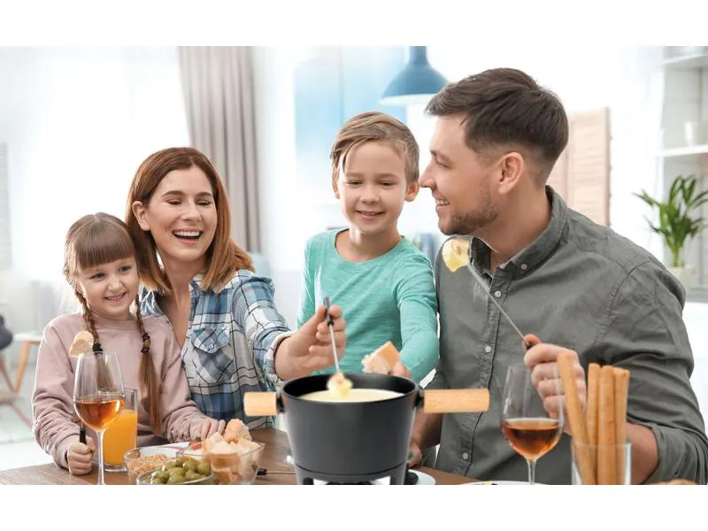Stöckli Käsefondue-Set Titlis Big 9 Teile, Schwarz