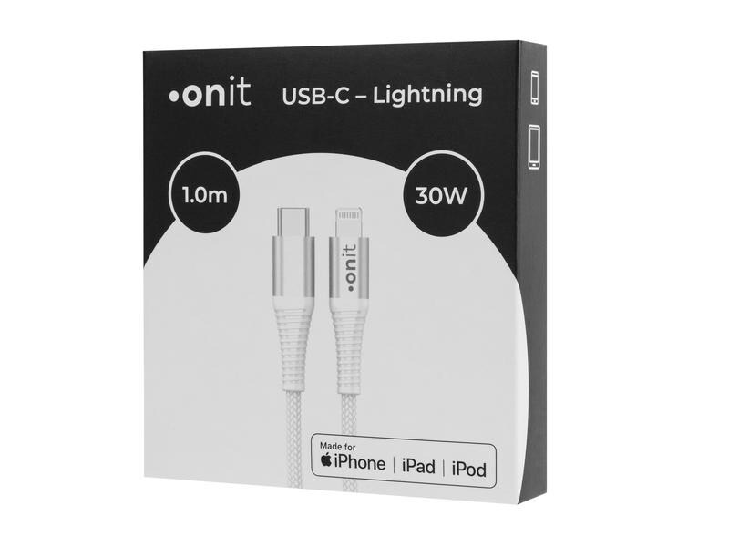 onit USB 2.0-Kabel MFi USB C - Lightning 1 m, Weiss