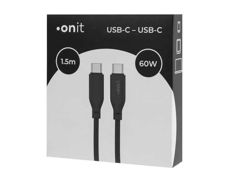 onit USB 2.0-Kabel USB C - USB C 1.5 m, Schwarz