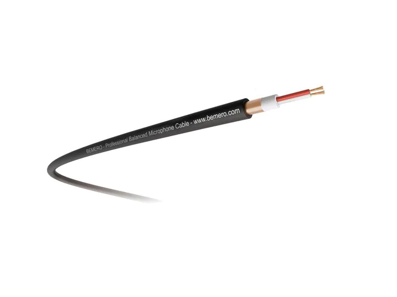 Bemero Mikrofon- &amp; Linekabel 50 m symmetrisch Schwarz auf Rolle